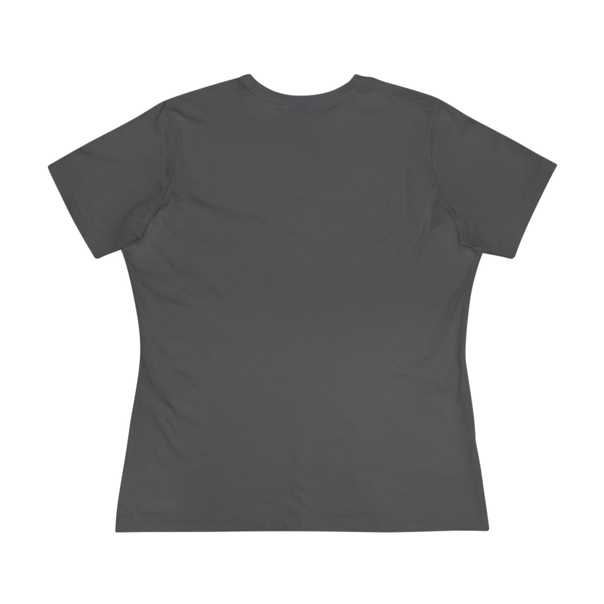 Plain dark gray t-shirt on a white background